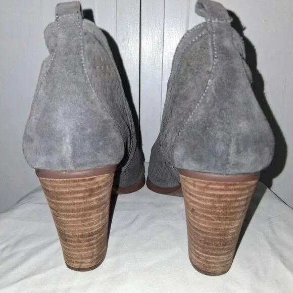 Vince Camuto Grey Suede Leather Booties 8 - Picture 2 of 5
